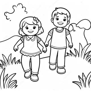 Jack And Jill Climbing The Hill Coloring Page 47923-38249