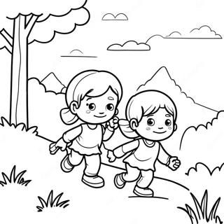 Jack And Jill Climbing The Hill Coloring Page 47923-38250