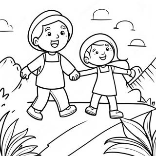 Jack And Jill Climbing The Hill Coloring Page 47923-38252