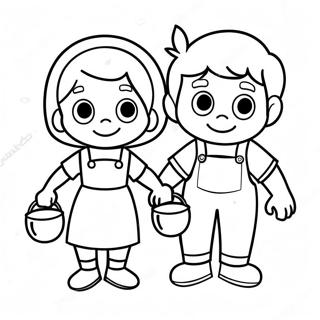 Jack And Jill With A Bucket Coloring Page 47924-38257