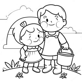 Jack And Jill With A Bucket Coloring Page 47924-38258