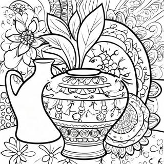 Vibrant Mexican Talavera Pottery Coloring Page 47934-38265