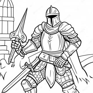 Dark Souls Knight In Battle Coloring Page 47984-38308