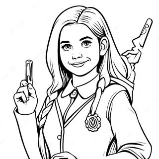 Ginny Weasley With Her Wand Coloring Page 48004-38317