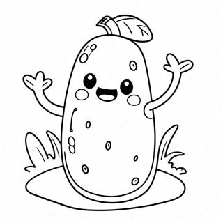 Cute Pickle Character Coloring Page 48013-38321