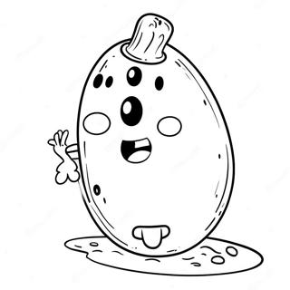 Cute Pickle Character Coloring Page 48013-38323