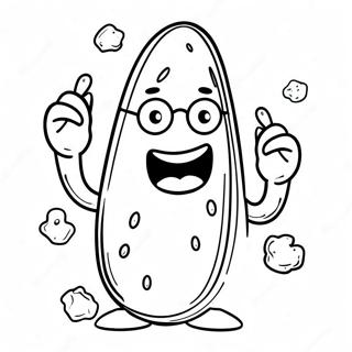 Funny Pickle With Glasses Coloring Page 48014-38326