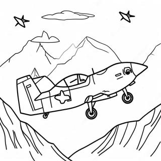 A10 Warthog Flying Over Mountains Coloring Page 48024-38333