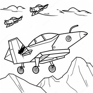 A10 Warthog Flying Over Mountains Coloring Page 48024-38334