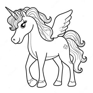 Afro Unicorn Coloring Pages