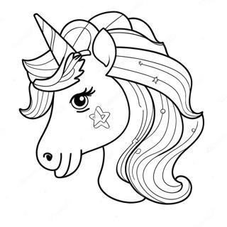 Sparkling Afro Unicorn Coloring Page 48034-38341