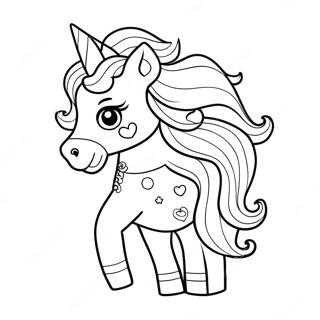 Sparkling Afro Unicorn Coloring Page 48034-38342