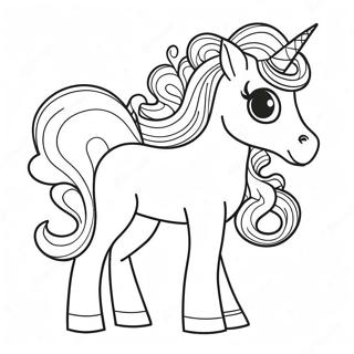 Sparkling Afro Unicorn Coloring Page 48034-38343