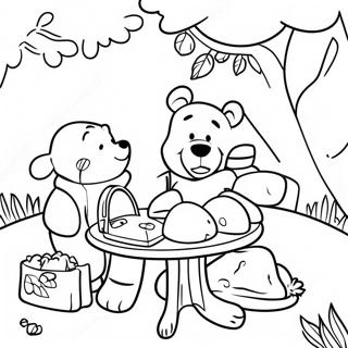 Winnie The Pooh And Friends Fall Picnic Coloring Page 48044-38353