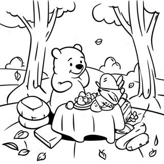 Winnie The Pooh And Friends Fall Picnic Coloring Page 48044-38355