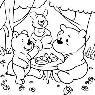 Winnie The Pooh And Friends Fall Picnic Coloring Page 48044-38356