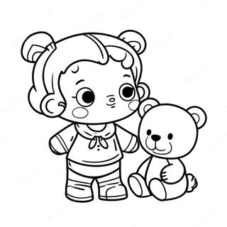 Cute Scrap Baby With Teddy Bear Coloring Page 48054-38359