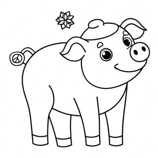 Christmas Pig Coloring Page 48063-38361