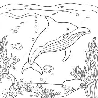 Giant Whale Underwater Coloring Page 4807-3954