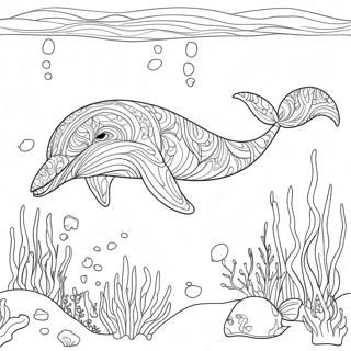 Giant Whale Underwater Coloring Page 4807-3955