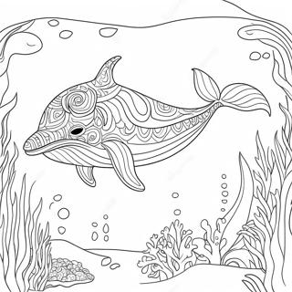 Giant Whale Underwater Coloring Page 4807-3956