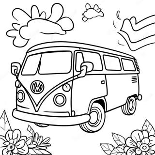 Hippie Van Coloring Pages