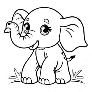 Playful Baby Elephant Coloring Page 48114-38406