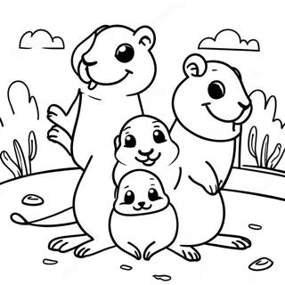 Cute Prairie Dog Family Coloring Page 48174-38453