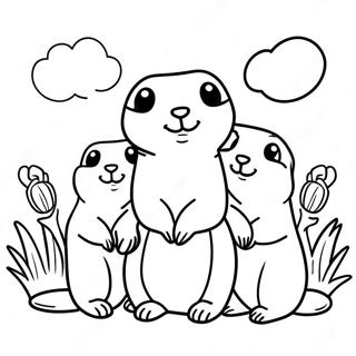 Cute Prairie Dog Family Coloring Page 48174-38454