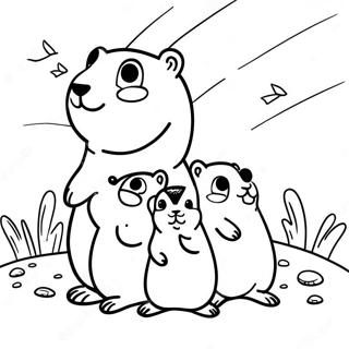 Cute Prairie Dog Family Coloring Page 48174-38455