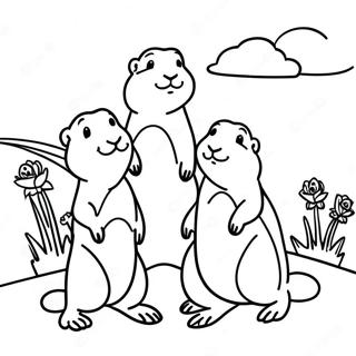 Cute Prairie Dog Family Coloring Page 48174-38456