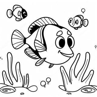 Cute Finding Dory Underwater Scene Coloring Page 4817-3961