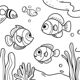 Cute Finding Dory Underwater Scene Coloring Page 4817-3963