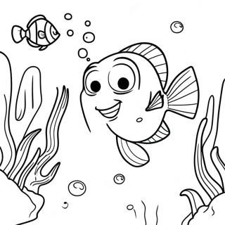 Cute Finding Dory Underwater Scene Coloring Page 4817-3964