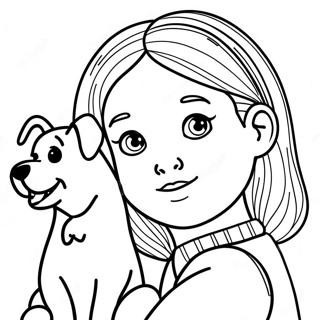 Girl With Dog Coloring Page 48183-38458