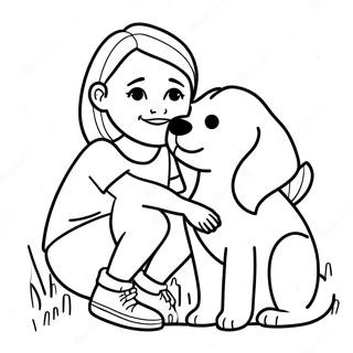 Girl With Dog Coloring Page 48183-38460