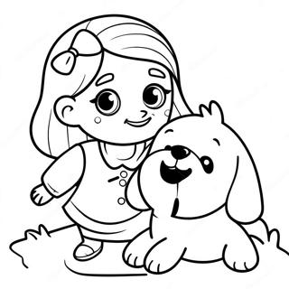 Playful Girl With Puppy Coloring Page 48184-38468