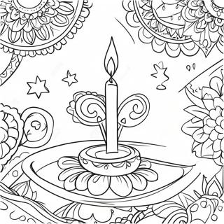 Diwali Festival Celebration Coloring Page 481-380