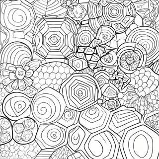 Colorful Hexagon Patterns Coloring Page 48214-38483