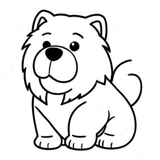 Fluffy Chow Chow Puppy Coloring Page 48234-38498