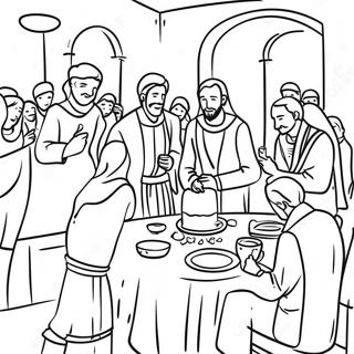 Wedding At Cana Coloring Pages