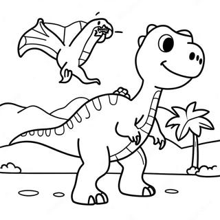 Dino Dana Exploring Colorful Dinosaurs Coloring Page 48254-38515