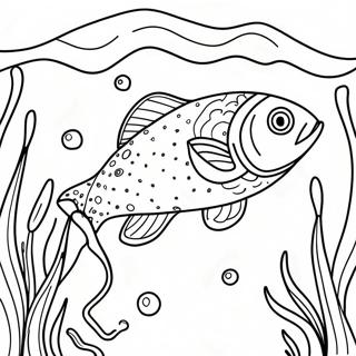 Colorful Trout Underwater Scene Coloring Page 48274-38541