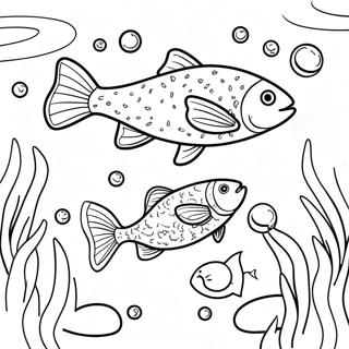 Colorful Trout Underwater Scene Coloring Page 48274-38543