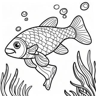 Colorful Trout Underwater Scene Coloring Page 48274-38544