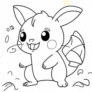 Cute Raichu Playing With Friends Coloring Page 4827-3970