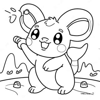 Cute Raichu Playing With Friends Coloring Page 4827-3971