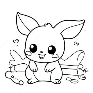 Cute Raichu Playing With Friends Coloring Page 4827-3972