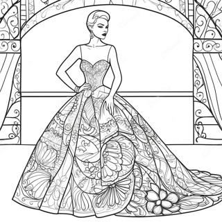 Elegant Dior Fashion Model Coloring Page 48284-38537