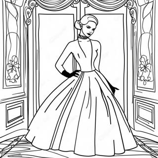 Elegant Dior Fashion Model Coloring Page 48284-38538